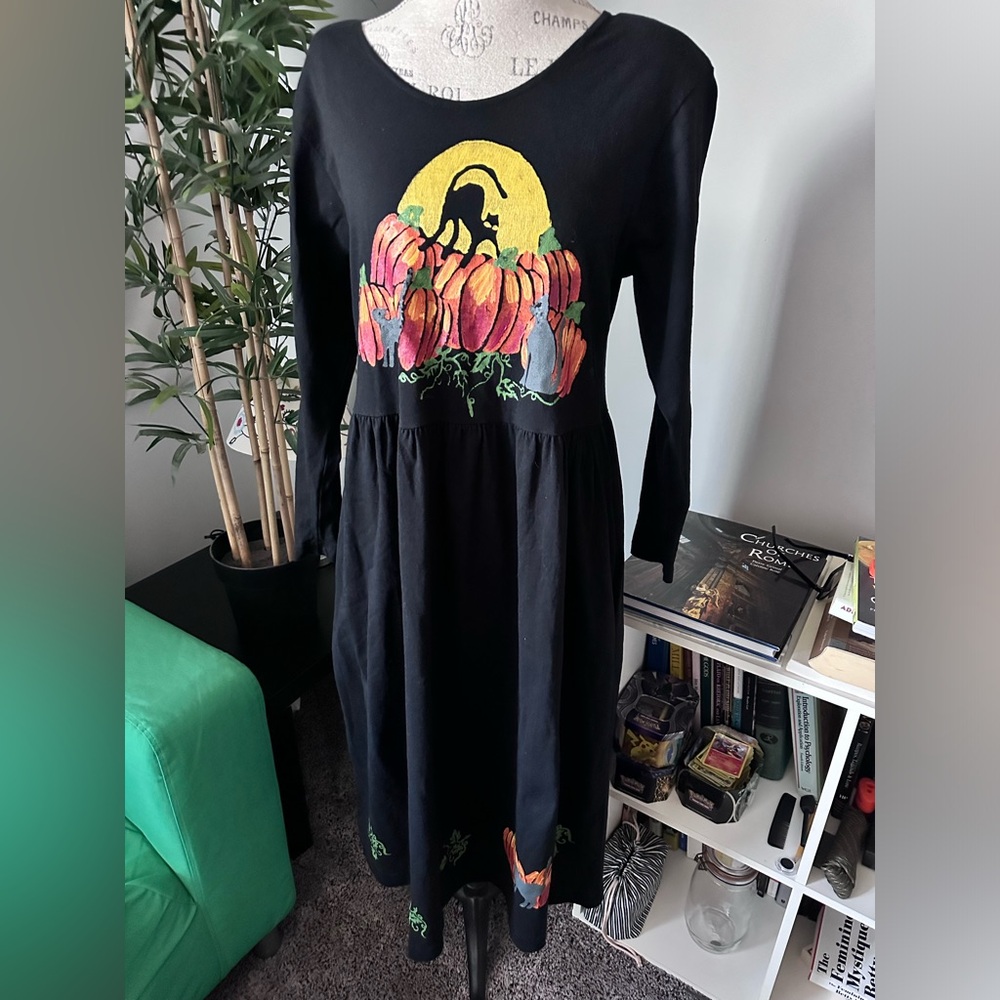 Halloween Dress Size Large LA Artwear Vintage Made in USA Painted Shirt